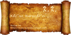 Kósz Kurszán névjegykártya
